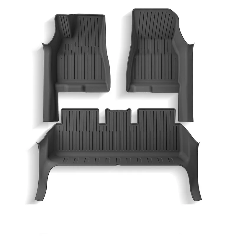 Single Layer Floor Mats TPE Material Fit for Tesla Model Y 2023 3-Pieces Front Rear Pads Non Slip Protector Foot Mats