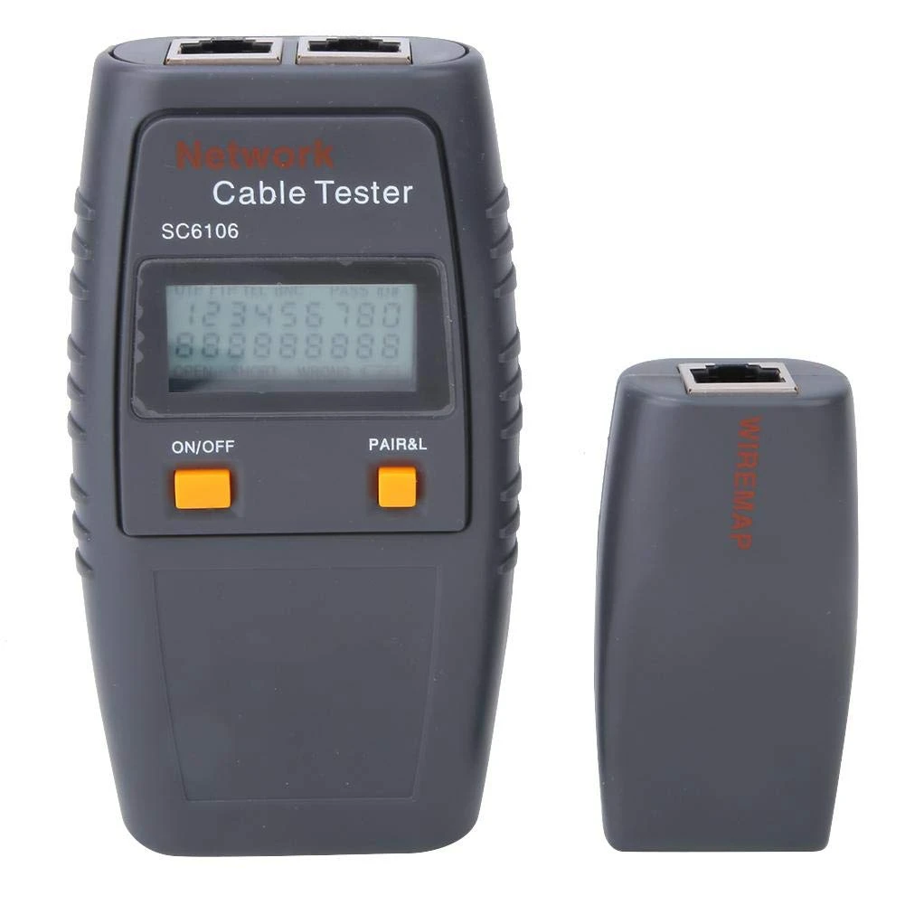 Network Cable Tester, SC6106 LAN Network Wire Cable Tester Electrical Line Finder Testing with LCD Display