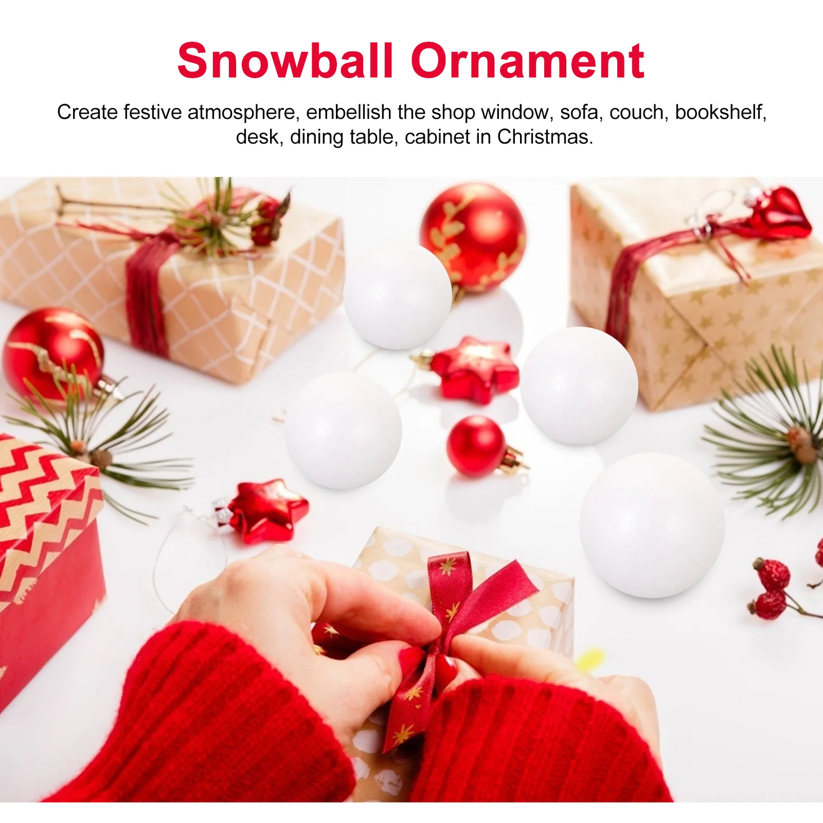 

24pcs Christmas Ball Decoration Round Craft Balls Shatterproof Holiday Ornament For Tree Wedding Party Decor White