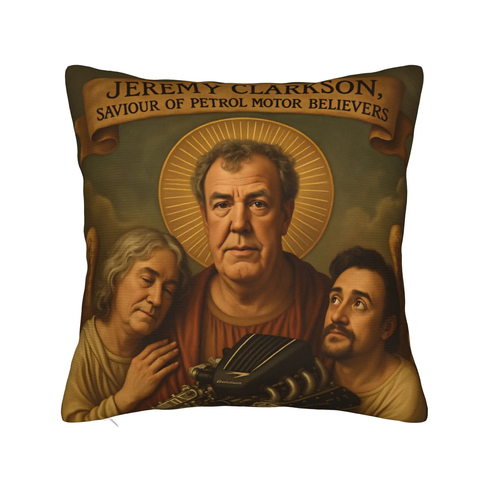 Pillow Cover Jeremy Clarkson as god holing   Novelty Pillow Case For Chair Sofa Home Decor Pillowcases
