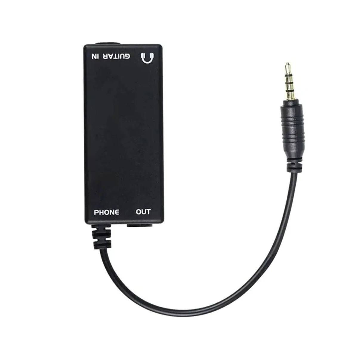 Miwayer Electric Guitar Interface Adapter – 6.35mm IN / 3.5mm Phone OUT / Headphone OUT, for iPhone iPad Android, 17.5cm Cable