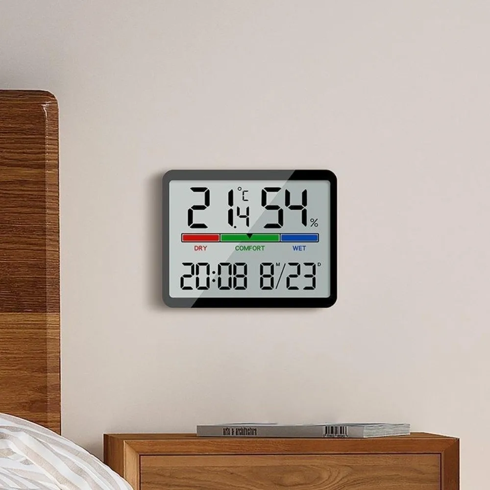 

Magnetic Digital Alarm Clock Electronic Battery Powered Temperature Hygrometer Display Screen Ultra Thin Bedside Desk Clock