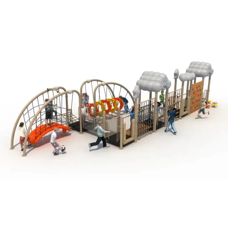 2027 Custom Large Outdoor Playground Equipment Kids Multi-function Play Structure Slide Climbing Net Combination for School Park