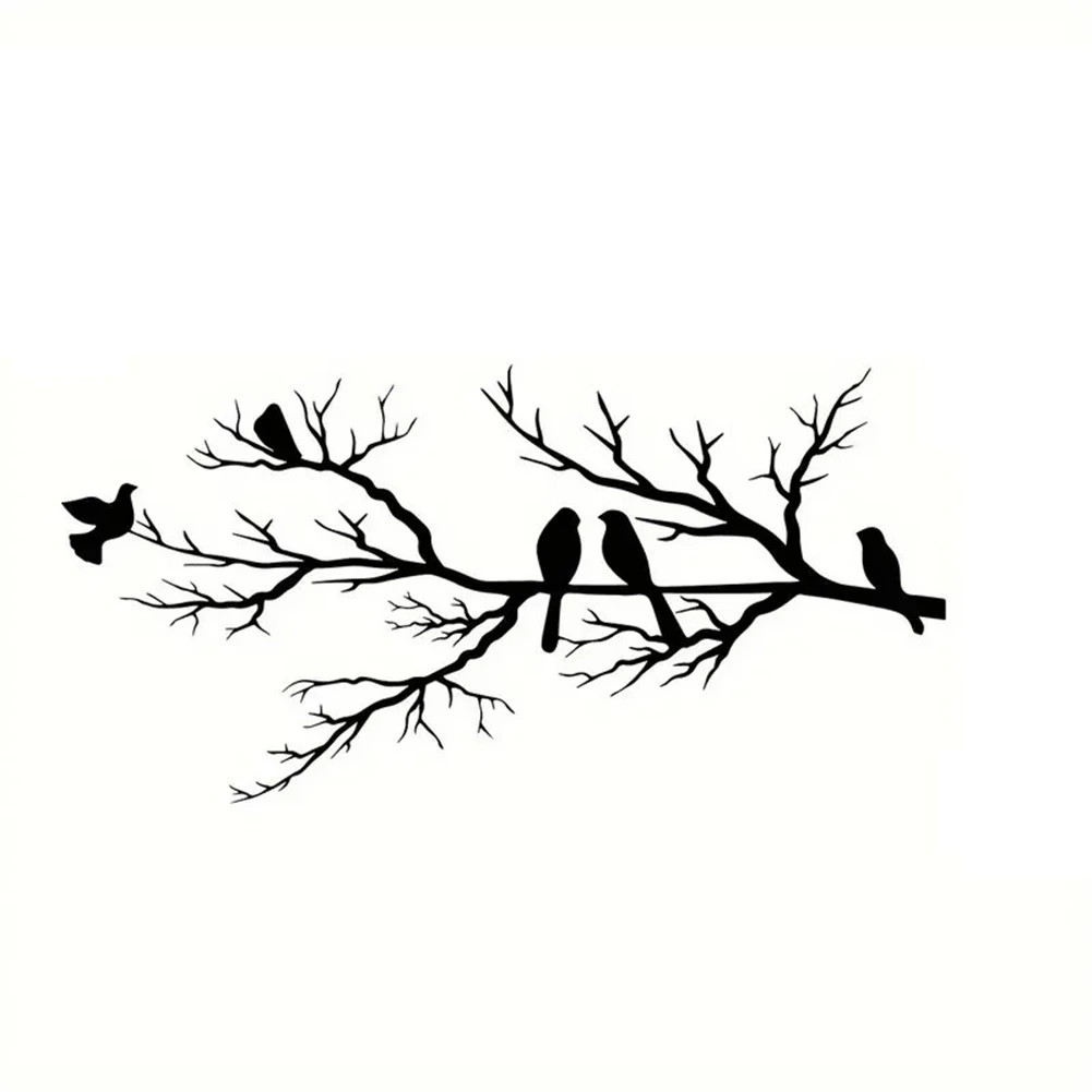 Metal Tree Branches Bird Decorations Pendants Home Living Room Wall Decorations Home Improvement Plumbing Fixtures