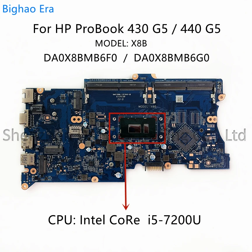 

DA0X8BMB6F0 DA0X8BMB6G0 For HP ProBook 430 G5 440 G5 Laptop Motherboard With Intel i3/i5/i7 CPU L01039-601 L01042-601 L01037-001