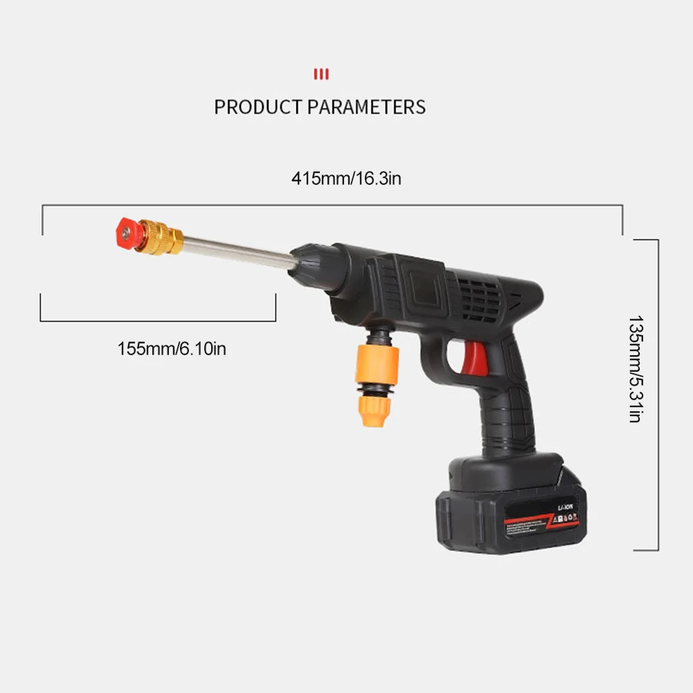 Limpiador de energía portátil inalámbrico Max 20000rpm 26BAR con batería y boquilla conector de manguera de 48VH para plantas de riego de valla de Patio