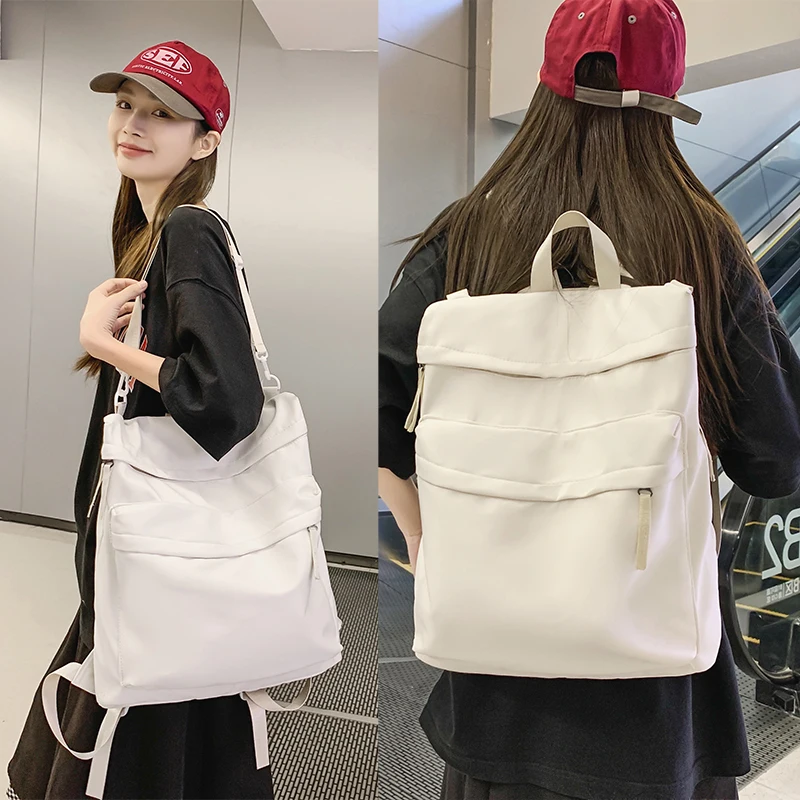 Backpacks College Shoulder Bag Travel For Teenage Girls Nylon Unisex Fashion School Bags Female Student Men Cool 2023 Women