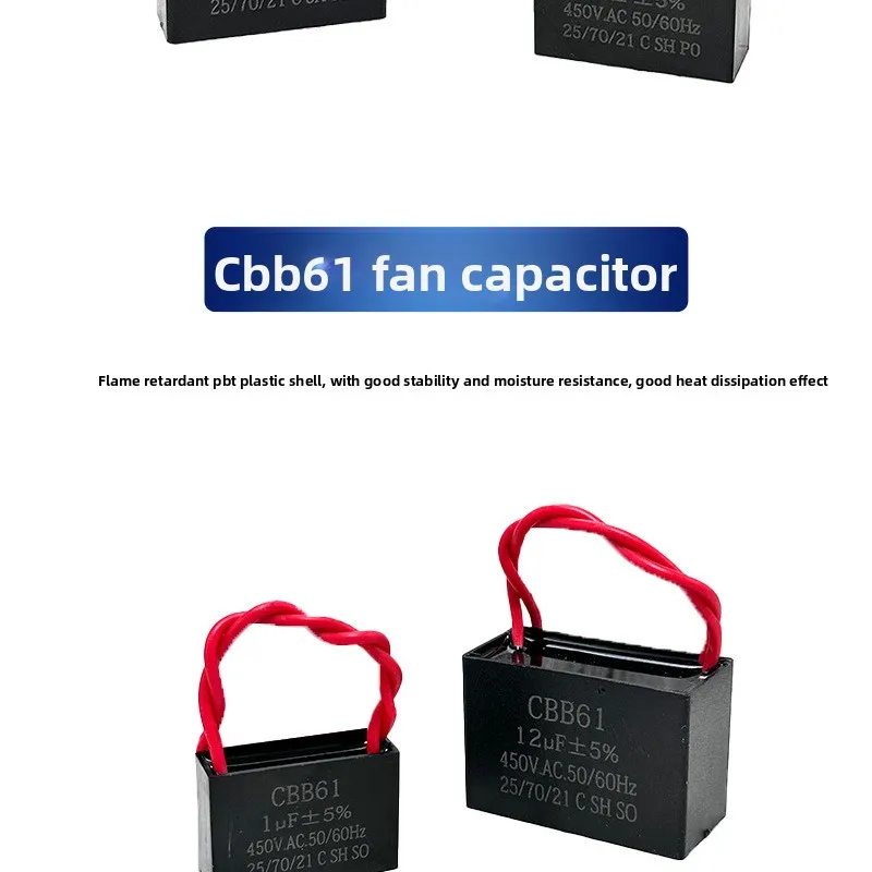 CBB61Fan Startkapazität 1,2/1,5/1,8/2/2,5/3/4/5/6/7UFDeckventilator Dunstabzugshaube 450V – Detail 7