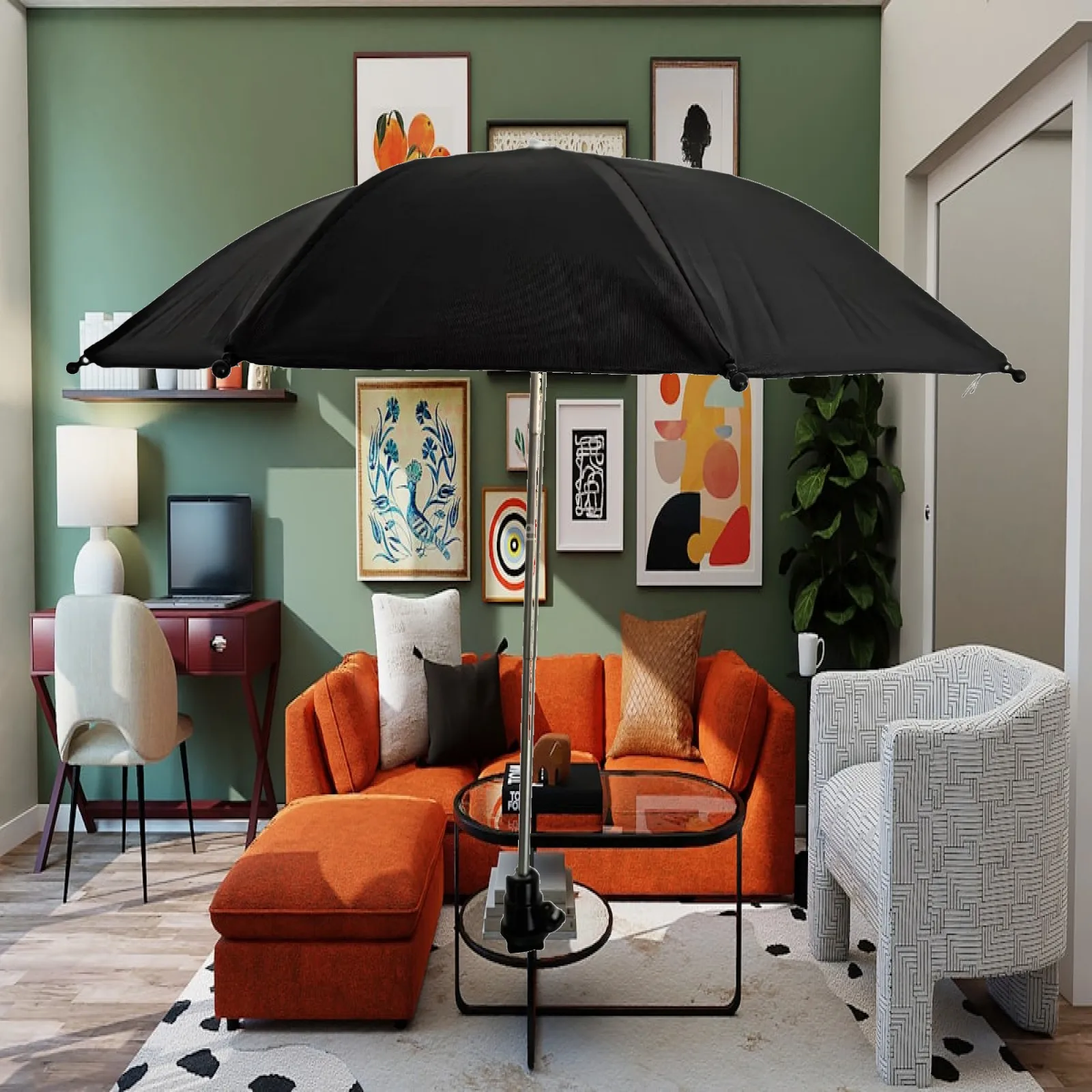 Camera Hot Shoe Umbrella Professional Rain Cover Protector Portable Sun Umbrella Height Adjustable for Outdoor Activities