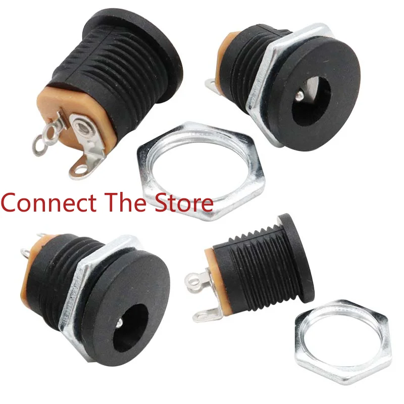 10PCS Dc-022 Power Socket Dc022 Copper Pin  DC5525 Female DC    With Nut