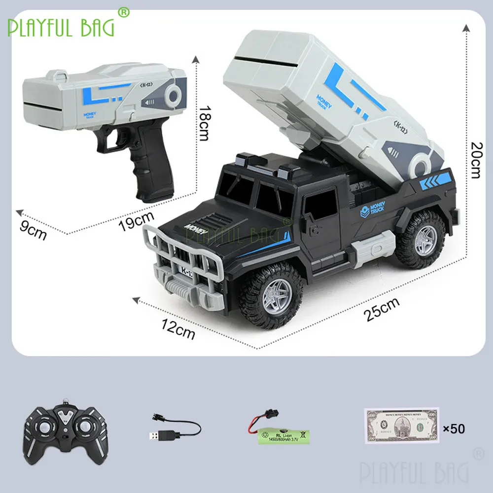 أطفال 2 في 1 بندقية المال RC سيارة مقلد بندقية النقود ومكافحة الهواء مركبة مدرعة لعبة LED الإضاءة التحكم عن بعد هدية الكريسماس VG248