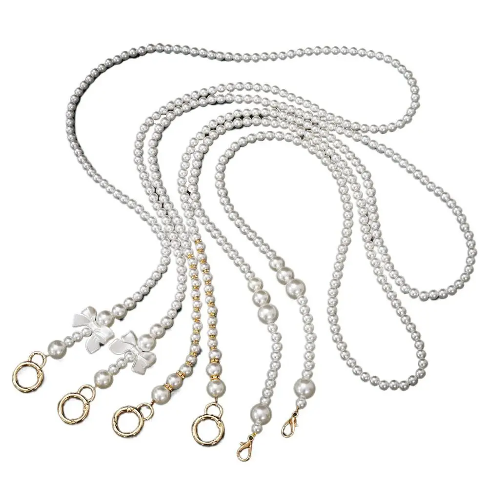 DIY Purse Pearl Strap 2024 Replacement 100-120cm Bag Pearl Chain Beaded Chain Bag Accessory Shoulder Bag