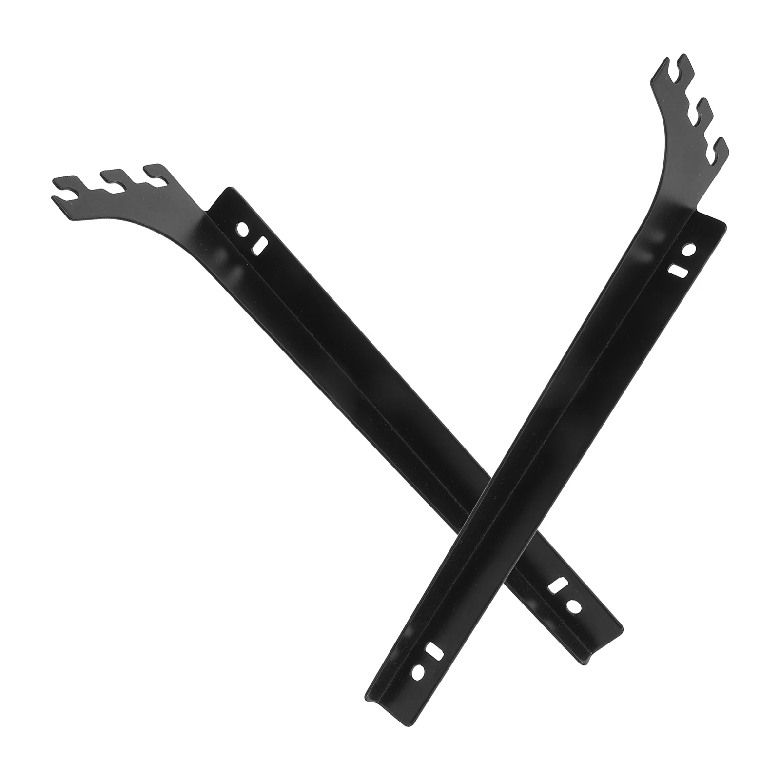 

2 Pcs Shelf Glass Holder Shelves Brackets Adjustable and Rails Metal Black Cubicle Name Plate Holders