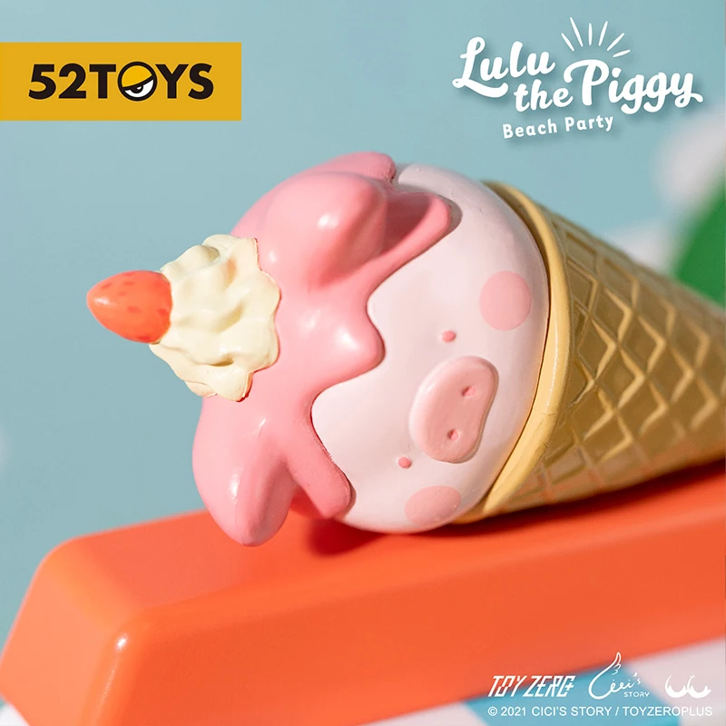 

LuLu Pig Summer Sunshine Party Ice Cream Truck Scene Group Figure Blind Box Toy Surprise Doll Kawaii Birthday Gift Mystery Box