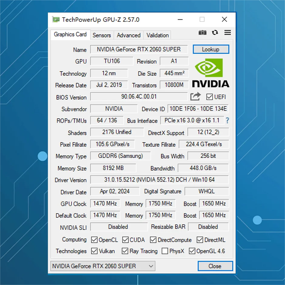 Видеокарта AXSNOW NVIDIA GeForce RTX 2060 super 8 ГБ, игровой графический процессор GDDR6 256Bit PCI Express3.0 × 16 для настольного компьютера, видеокарта