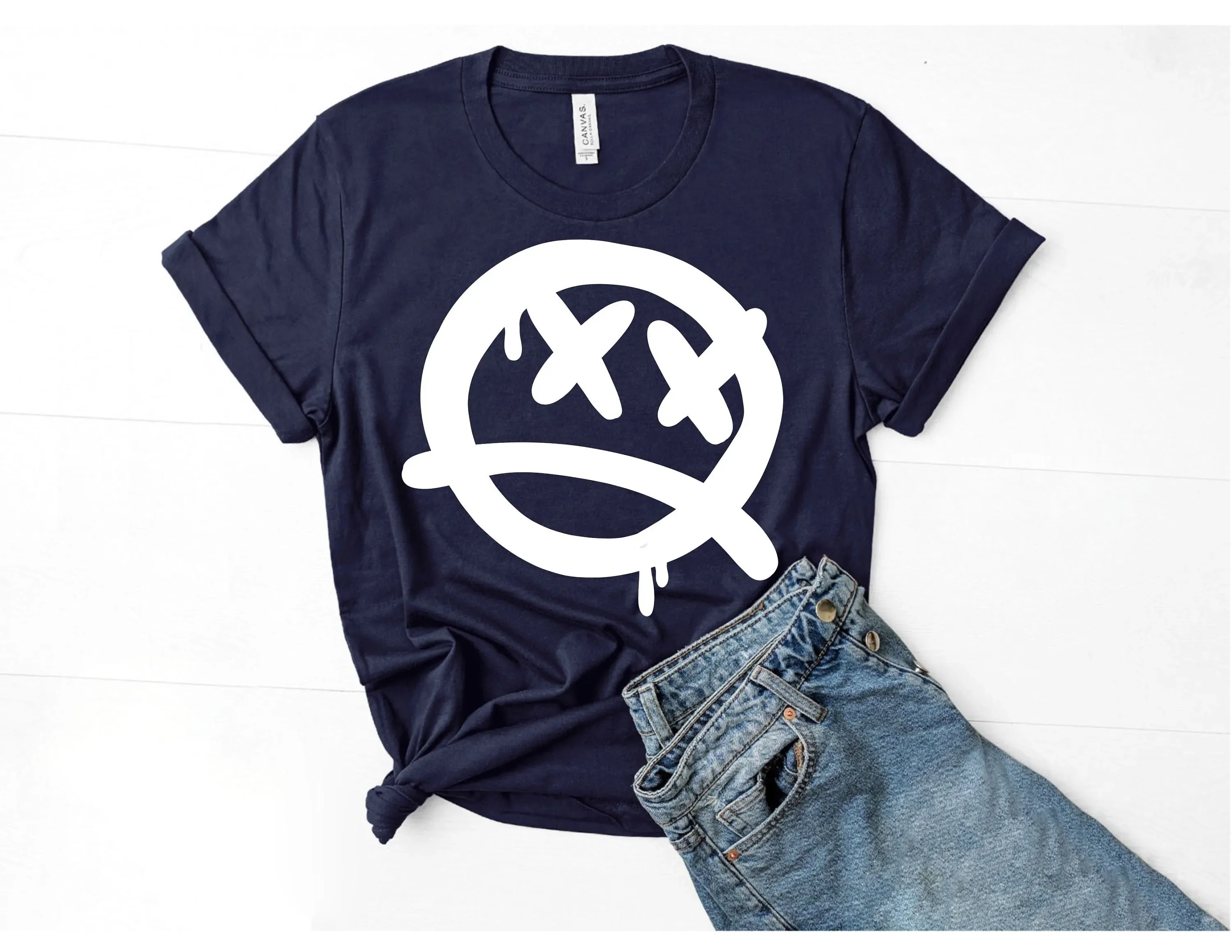 Dead Face T Shirt Halloween Outfit Party Favors Game
