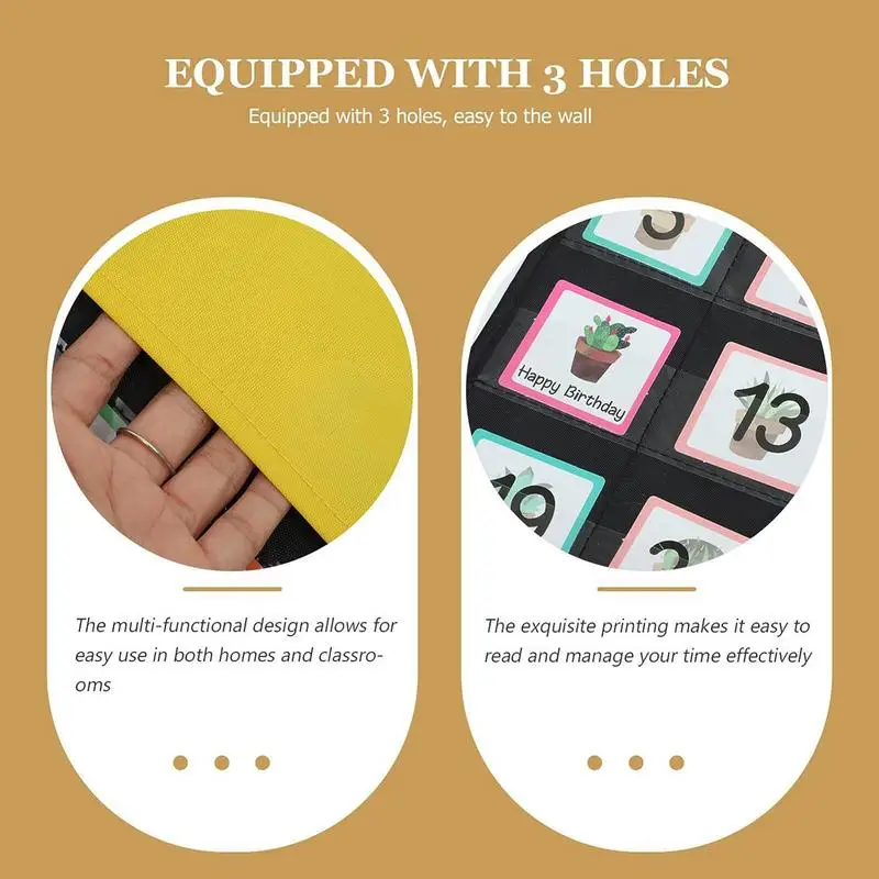 Classroom Pocket Calendar Monthly Classroom Pocket Calendar Black Calendar Pocket Chart Educational Wall Pocket Chart For Number