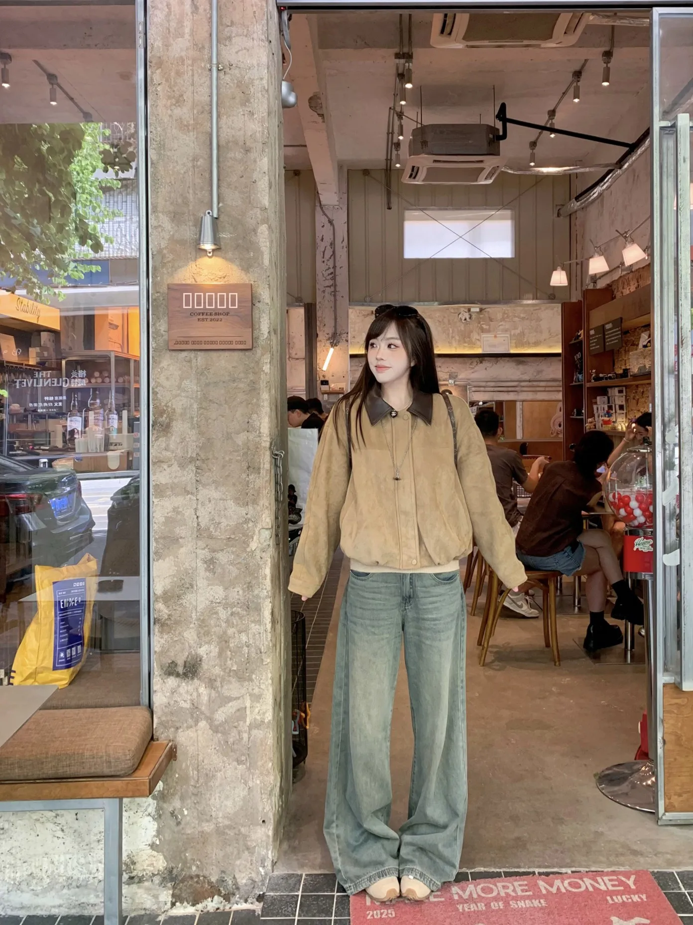 

Джинсы женские прямые в стиле ретро, свободные, широкие, из мягкого денима, однотонные, на все сезоны