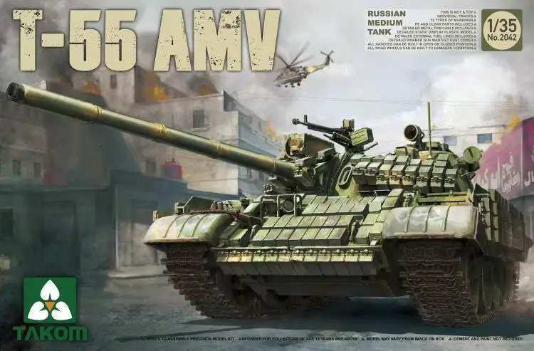 Takom Russian Medium Tank T-55AMV 2042 1/35 Model Kit