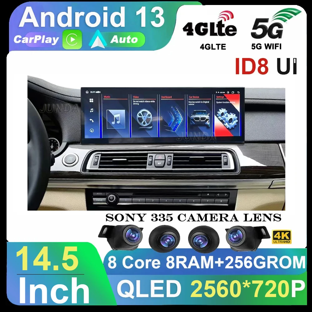 

14,5 дюймовый сенсорный экран Android 13 для BMW F01 F02 2009-2015 автомобильный монитор мультимедийная навигация для Carplay стерео видеоплеер