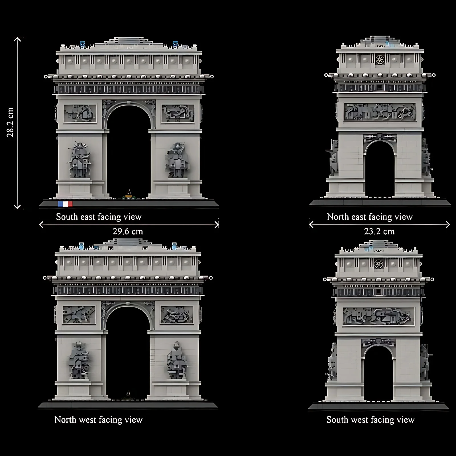 Arco do Triunfo Arquitetura Modelo Blocos de Construção, França Famosa Vista Histórica, Coletar Tijolos De Brinquedo, Presentes Infantis, MOC-163329