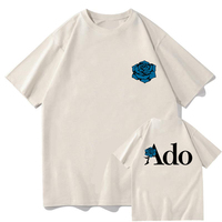 Ado Blue Rose T-shirts Wish World Tour Merch Tee Women Men Fashion Casual Harajuku Short Sleeve Kpop Goth Vintage Pure Clothes