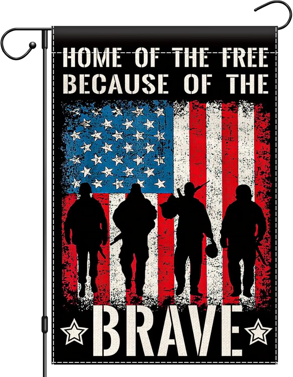 Patriotic Memorial Garden Flag 12x18 Inch Double Sided, 4th of July Independence Day American Soldier Yard Flag for Outside, ZZM