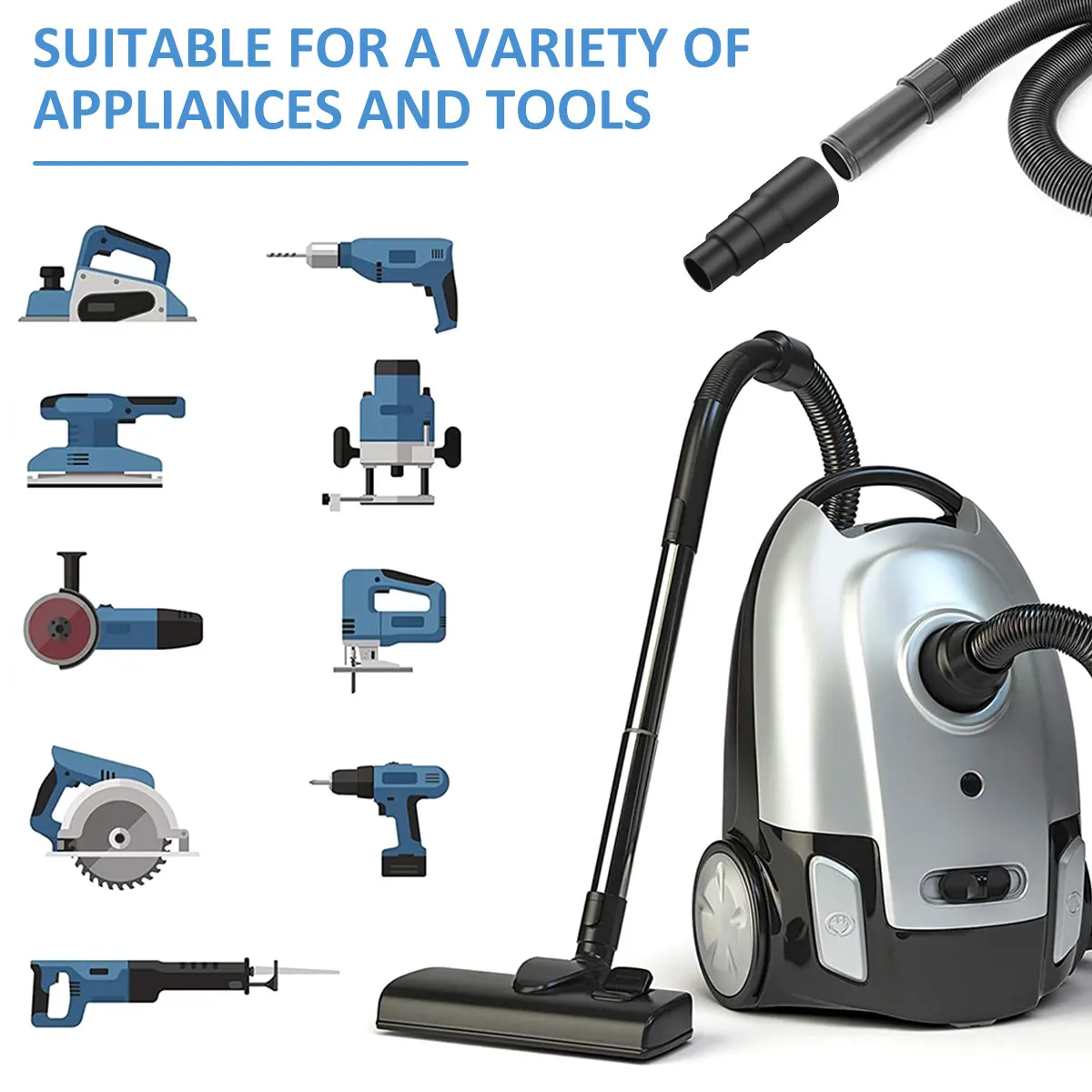 Imagem -04 - Universal Vacuum Mangueira Adaptador Acessório de Vácuo Cleaner Brush Acessórios Ferramentas Elétricas 25 mm 30 mm 34 mm 42 mm Pcs por Conjunto