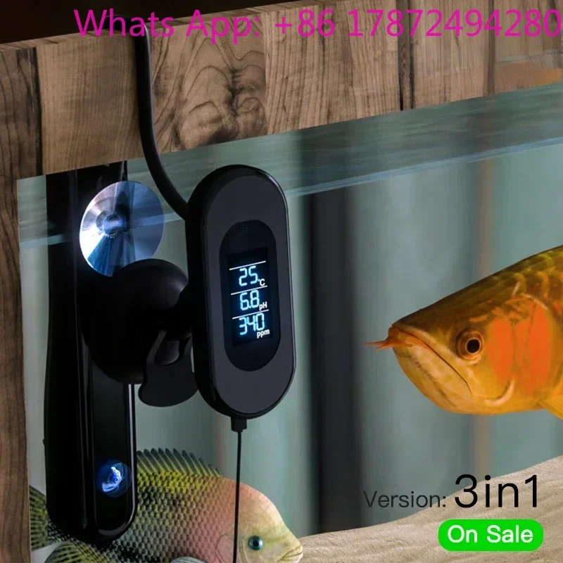 CE/ROHS certified 5 in 1 Temp/PH/S/Air Temp/Humidity Tester WIFI wireless ph meter Fish Tank