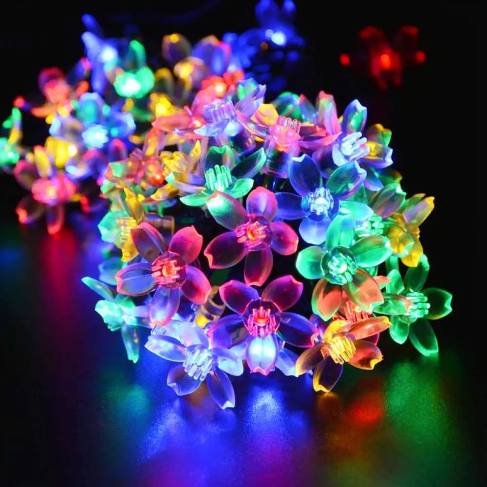 Waterproof Solar Powered String Lights Cherry Blossom Bubble Ball Lamps Outdoor Decoration For Garden Patio Party Wedding