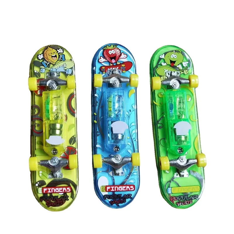 LED Light Mini tastiera in lega professionale Finger SkateBoard Basic Fingerboars glassato Finger SkateBoard giocattolo per bambino