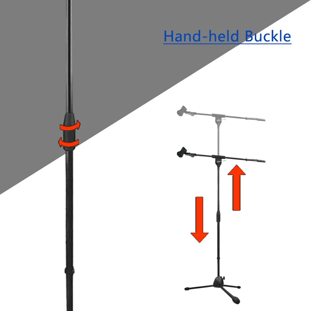 Floor Microphone Tripod Swing Arm Retractabl Metal Microphone Stand Stage Performance Live Microphone Bracket Desktop Mic Tripod