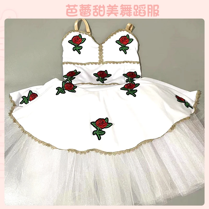 Vestido largo de Ballet para niña, traje profesional de bailarina con tutú romántico, Hada de Las Flores, el despertar de la Flora