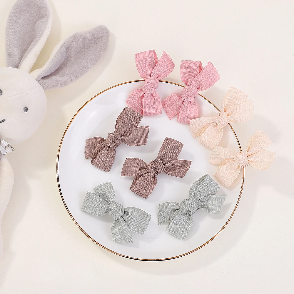 12Colors Baby Girls Princess Hairpins Hair Bows Corduroy Safe Hair Clips Barrettes for Infants Toddlers Kids Kawaii Accessories