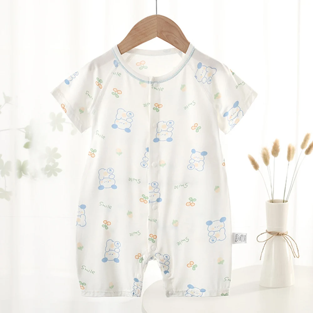 Baby Jumpsuit Summer Short Sleeve Modal Soft Thin Breathable Newborn Clothes Air Conditioning Unisex Baby Romper For Boys Girls