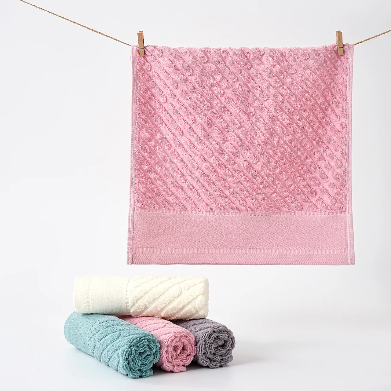 100% Cotton Thickened Small Square Towel Soft Highly Absorbent Class A Certified for Infants and Toddlers for Wiping Mouth/Face
