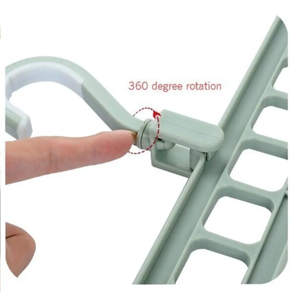 JJYY 9-hole Space Saving Hanger 360 Rotating Magic Hanger Multi-function Folding Magic Hanger Wardrobe Drying Clothes Clothes