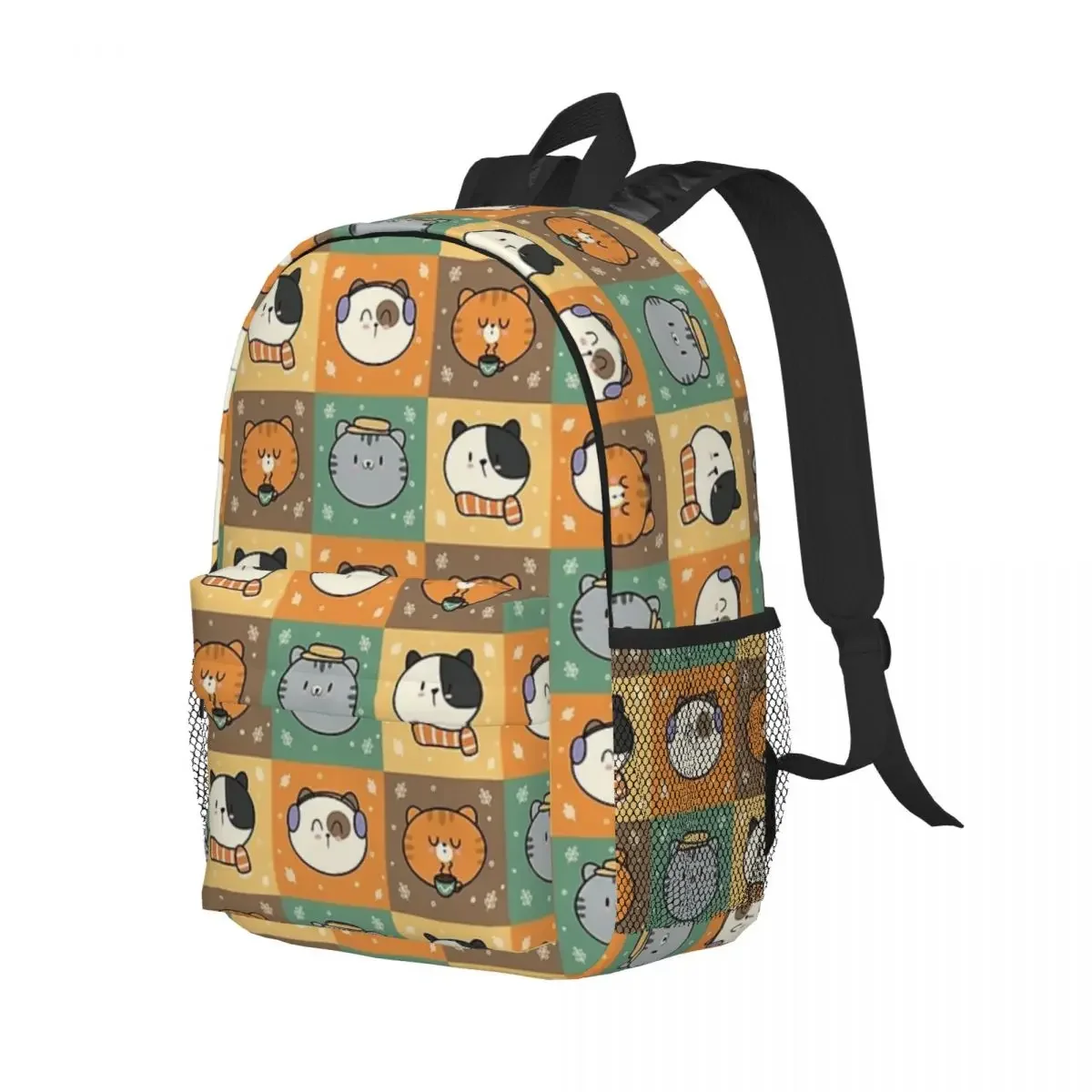 Mochila escolar de gran capacidad para niños y niñas, bolso de hombro para portátil, a la moda, para gatitos, otoño