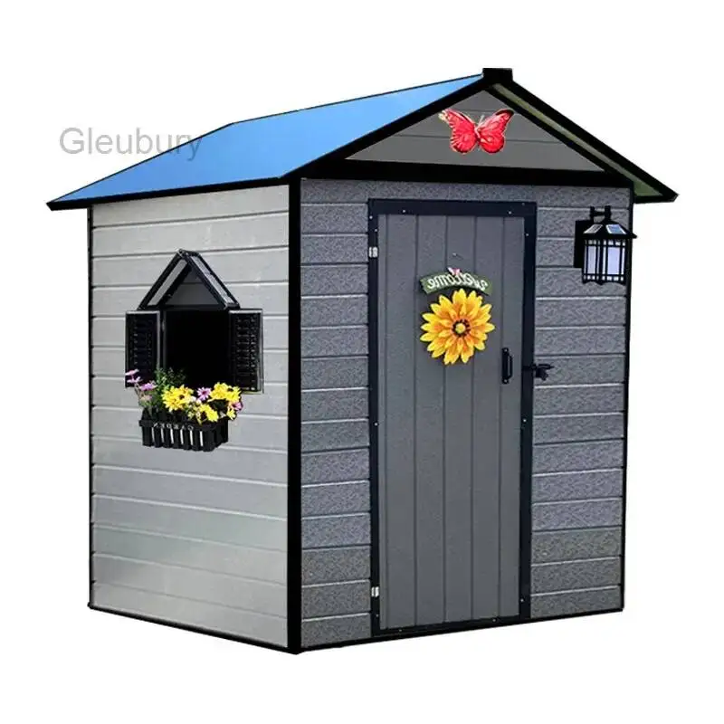 Metal Storage Shed FT Outdoor Tool 6x6 with Windows, Lockable Tool Shed, Waterproof Warehouse for Backyard and Garden