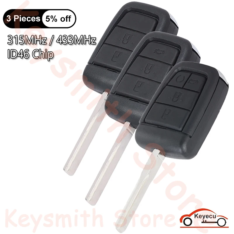 

KEYECU 2+1 3 3+1 4 4+1 5 Buttons 315MHz 433MHz ID46 Chip for Holden Commodore VE Omega SS SV6 Calais Berlina Auto Remote Key Fob