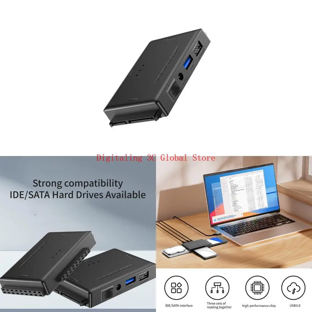 USB3.0 IDE Converter untuk Hard Disk Desktop Laptop Menampilkan Overcurrents Protections Switches