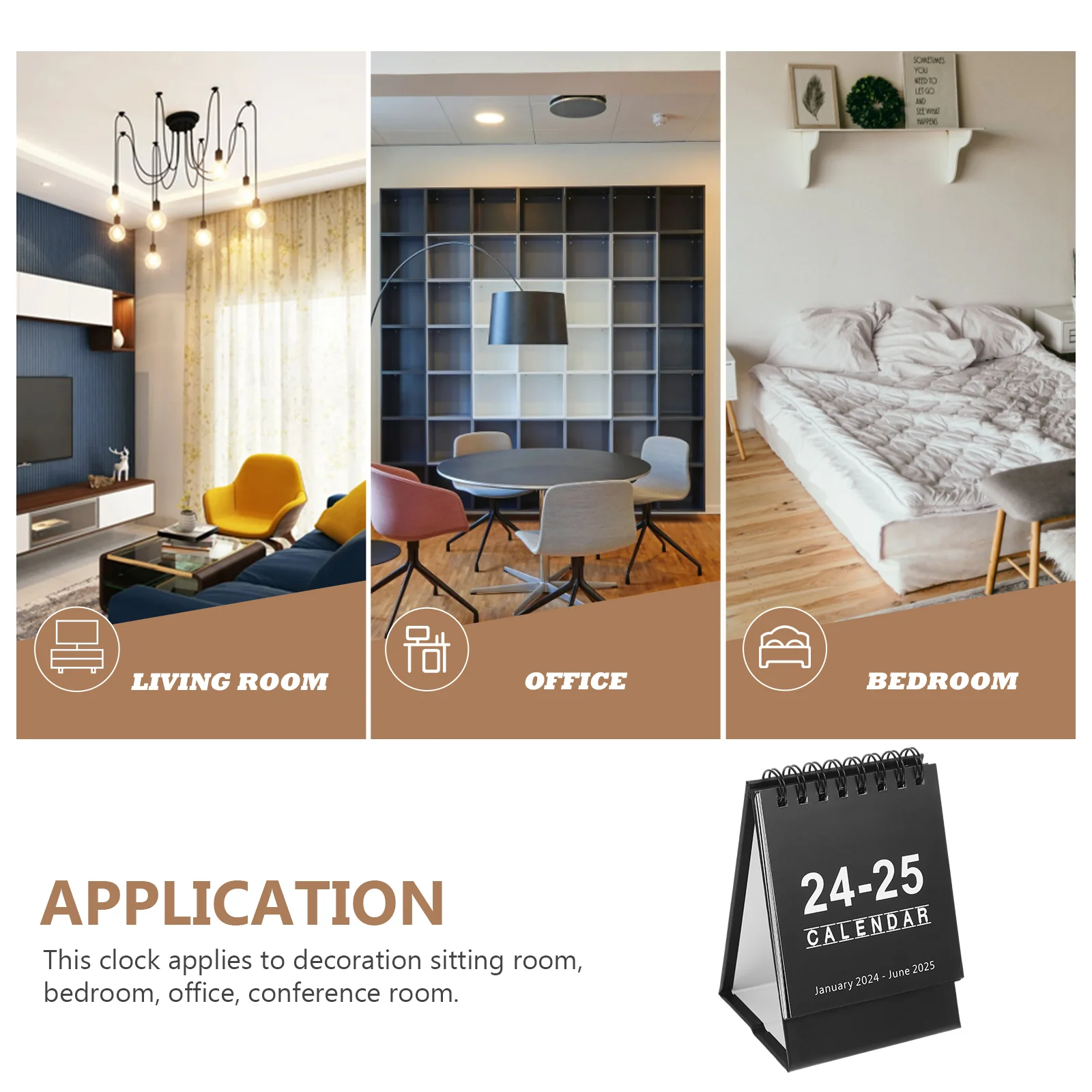 2024 Mini Desk Calendar Black 2025 Table Top Planner Monthly Weekly Tearable Pages Office Home Decor Novelty Gift