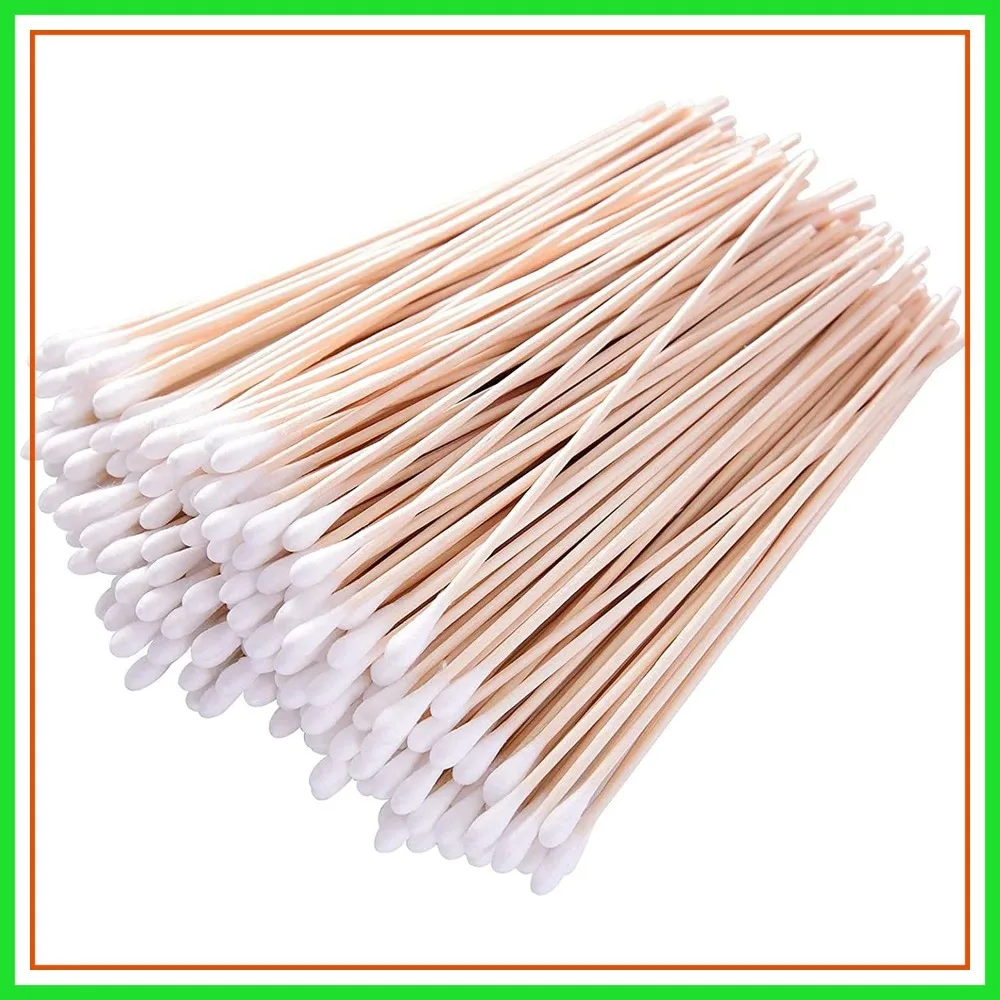 

6 Inch Long Wooden Handle Cotton Swabs for Gun Cleaning, 600 Pack