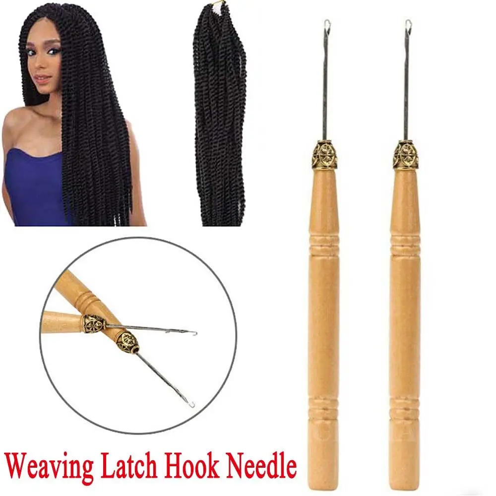 Wooden Handle Hair Extensions Tools Crochet Hair Hair Accessories Crochet Needle Hook Needle Micro Braids Tools Sew Wig Hair