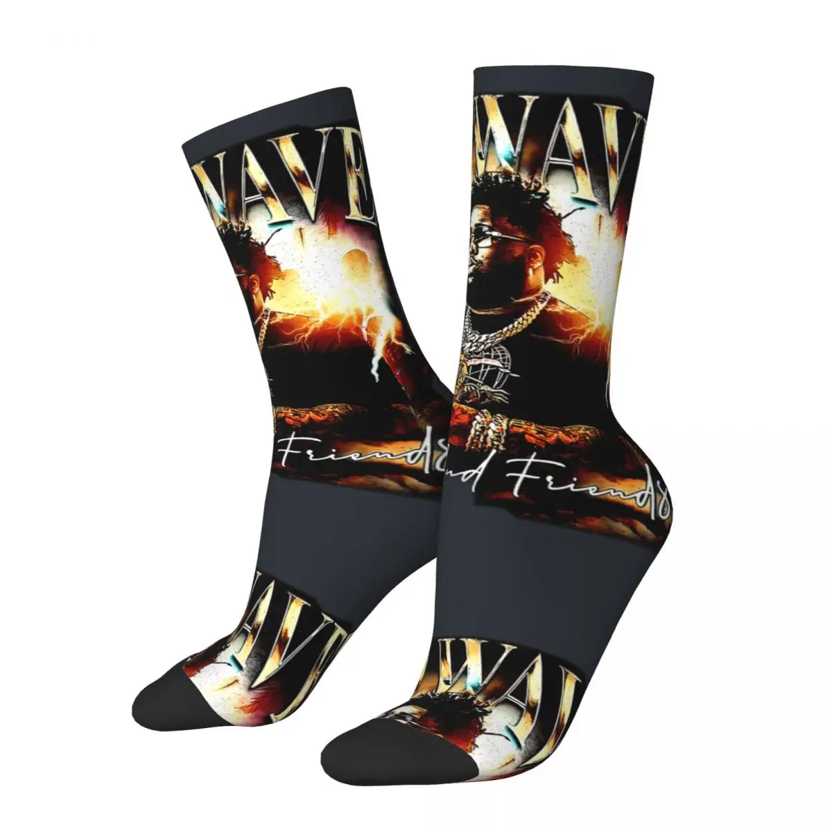 Hip Hop Retro Crazy Men's Socks Unisex rod wave Street Style Pattern Printed Novelty Crew Sock Boys Gift official-website fugees