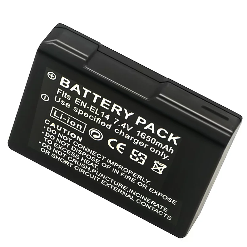 EN-EL14 1650MAH CAMERA BATTERY EN-EL14A FOR Nikon D3100 D3200 D3300 D3400 D3500 D5600 D5100 D5200 P7000 P7800 ENEL14 BATTERY