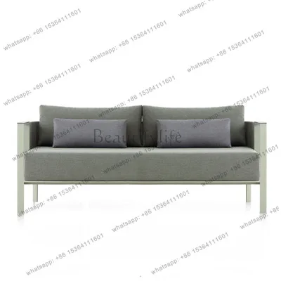 Nordic outdoor leisure sofa stainless steel simple high-end hotel reception hall tables and chairs rock slab furniture