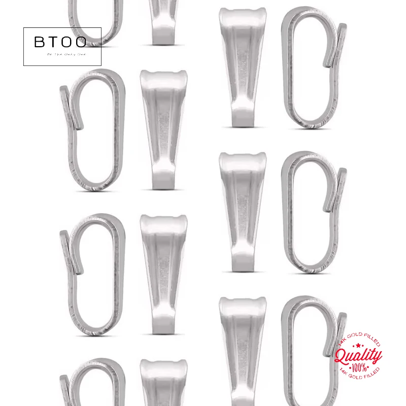 Sterling Silver Small Locket Bails, Pendant Charm Bail Size - 2.2x5.8mm