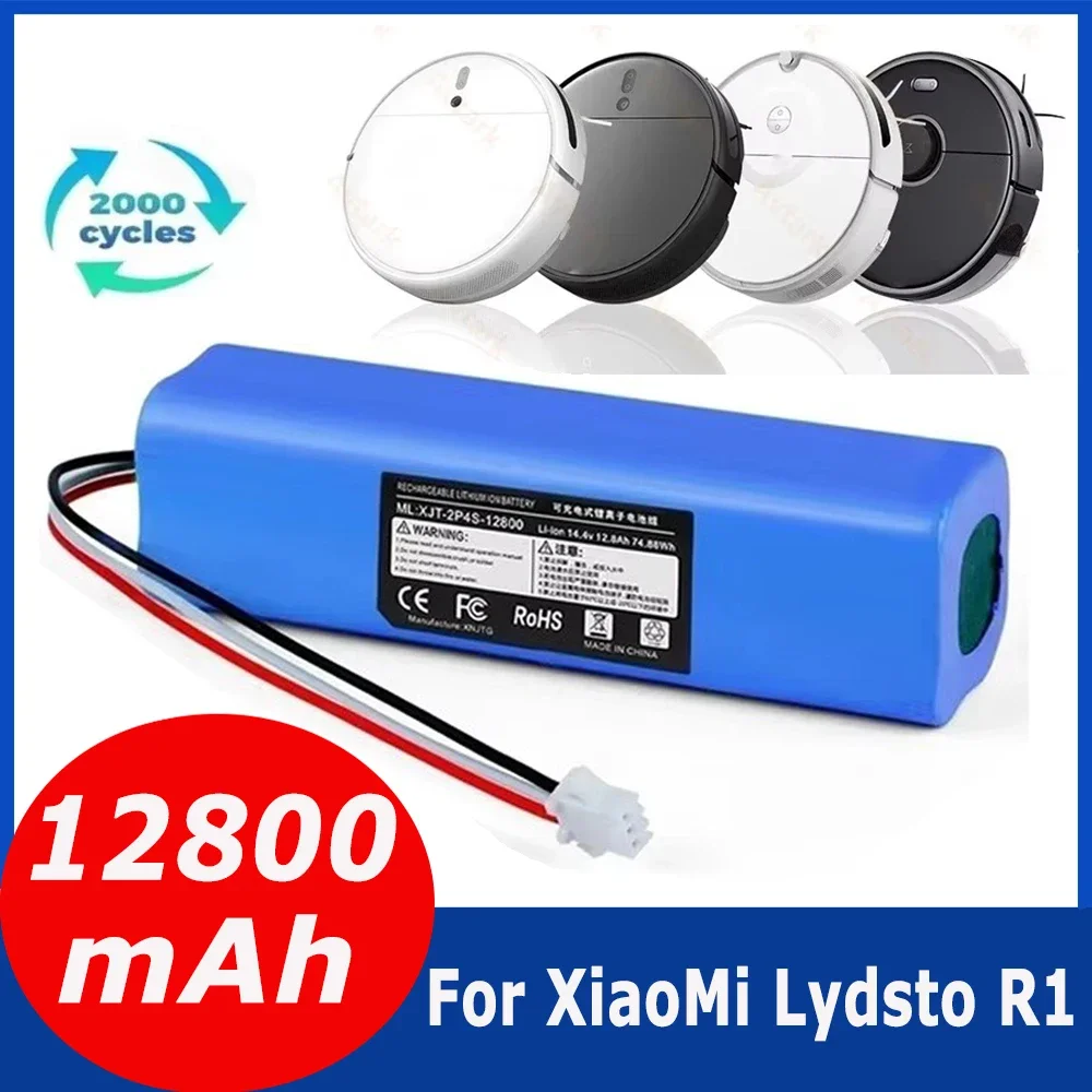 For Xiaomi Lydsto R1 rechargeable lithium-ion battery, robot vacuum cleaner,viomi s9,battery pack, genuine 12800mAh-5200mAh