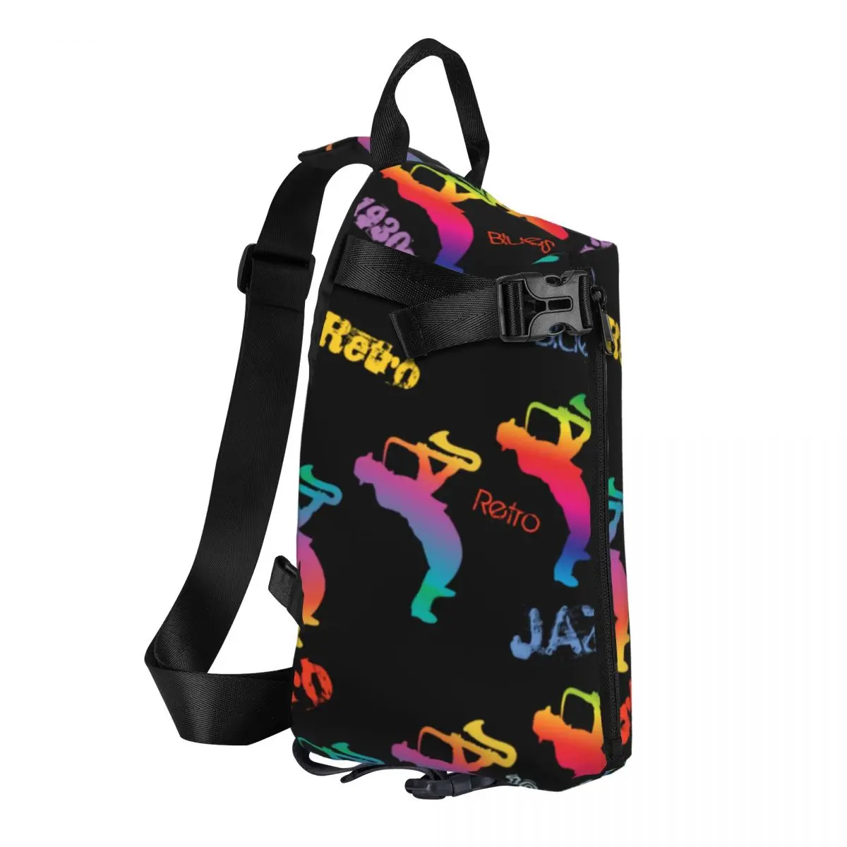 Retro Music Pop Art Shoulder Bags Jazz Musicians Motorcycle Chest Bag Men Travel Custom Sling Bag Retro School Small Bags